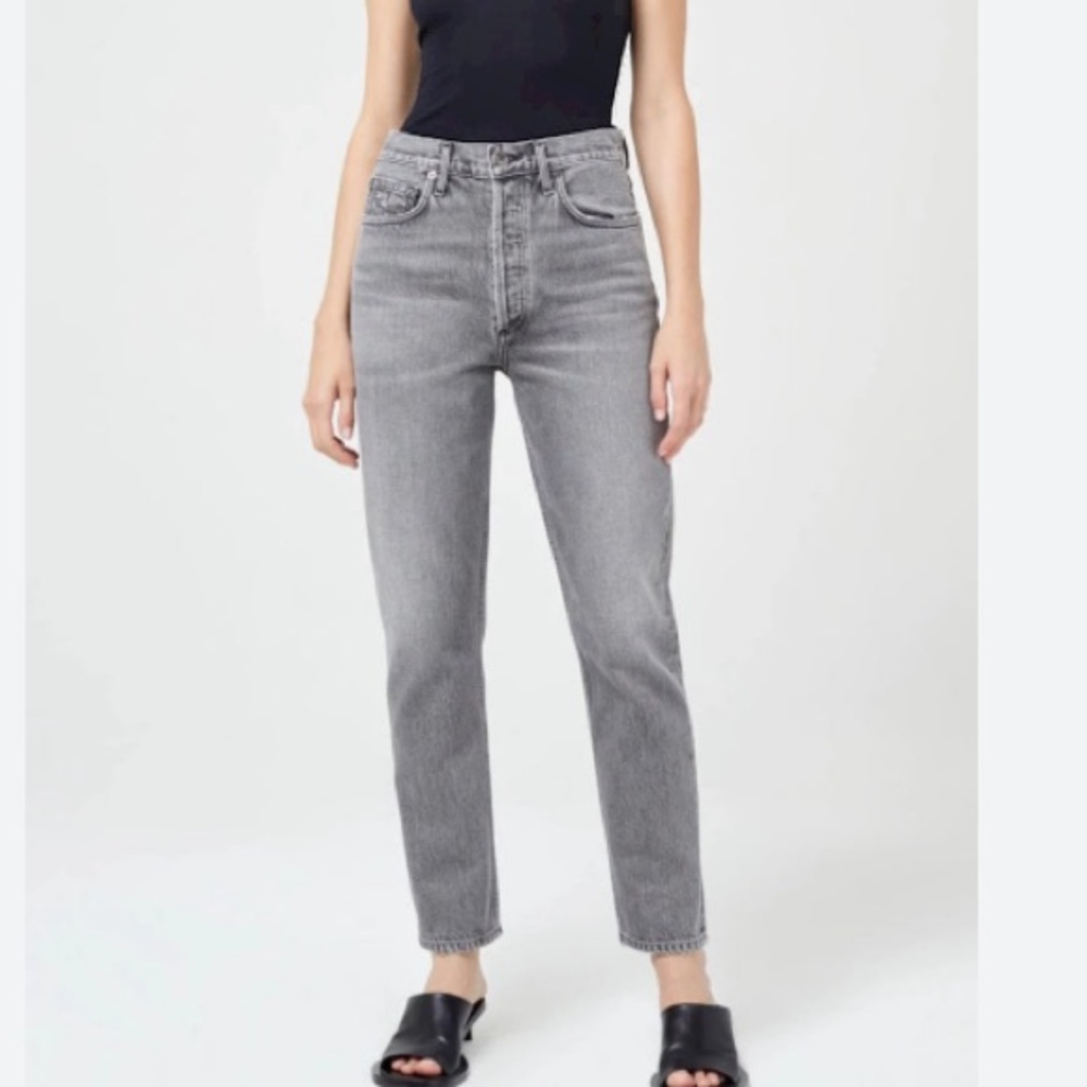 Agolde Fen high rise relaxed taper jeans grey size 31